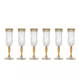 Набор хрустальных фужеров для шампанского Timon Opera Amber на 6 персон